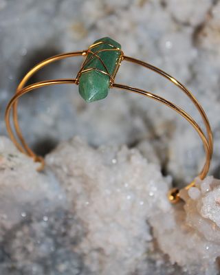 PULSERA DE ACERO AVENTURINA VERDE