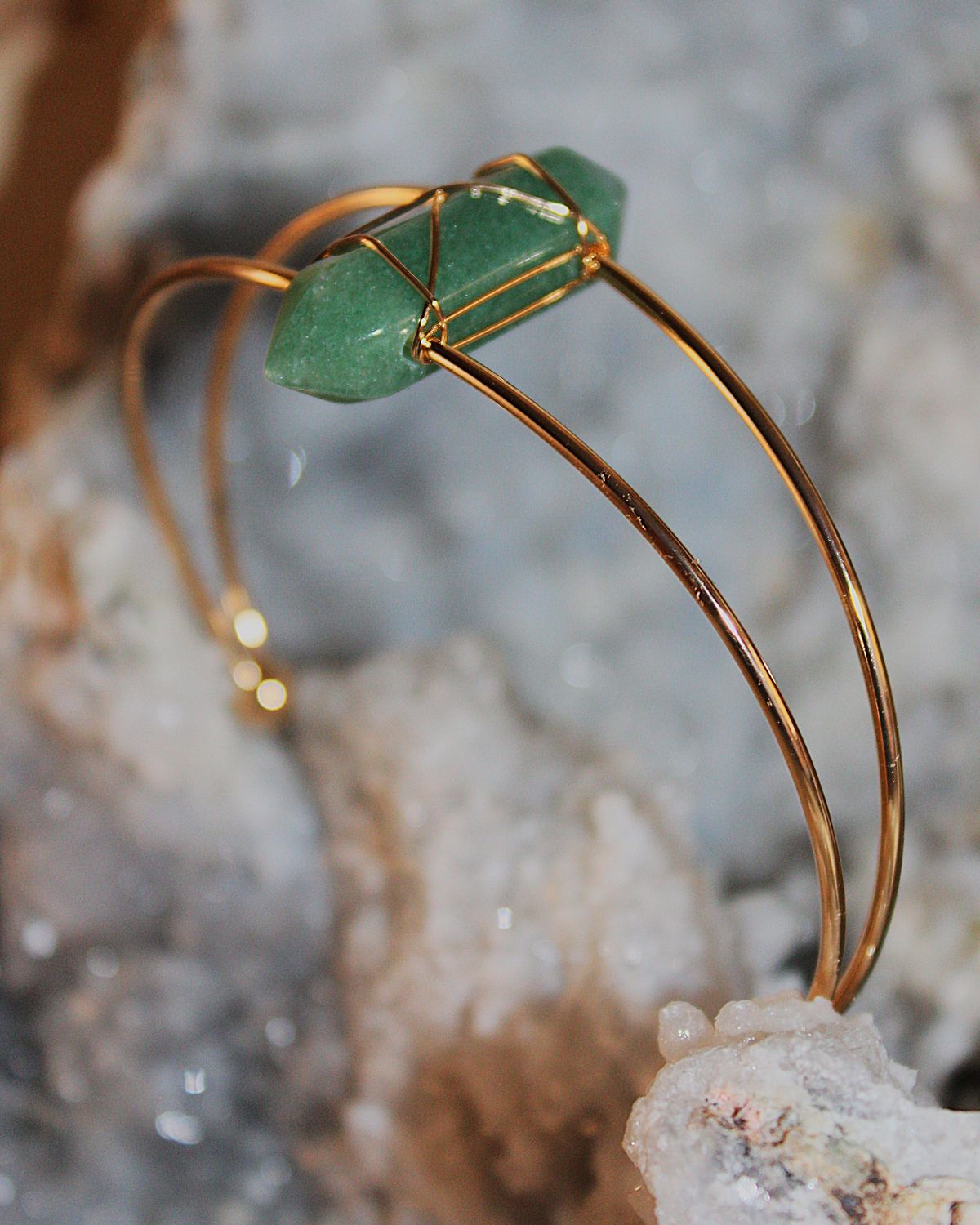 PULSERA DE ACERO AVENTURINA VERDE
