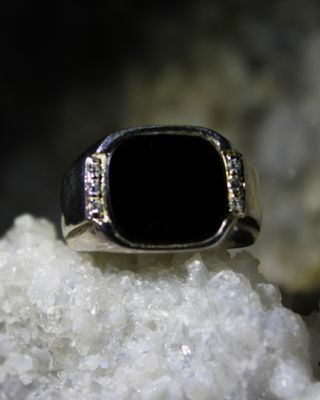 ANILLO DE PLATA CON OBSIDIANA