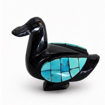 PATO OBSIDIANA CON TURQUESA
