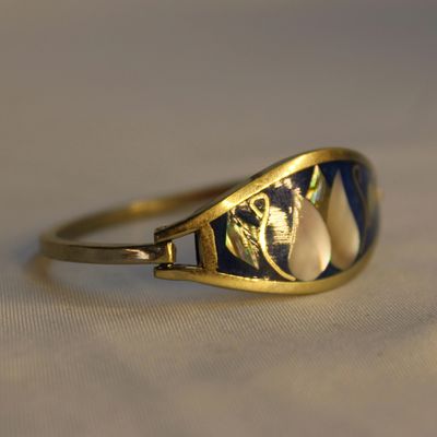 PULSERA AZUL  CONCHA DE ABULON