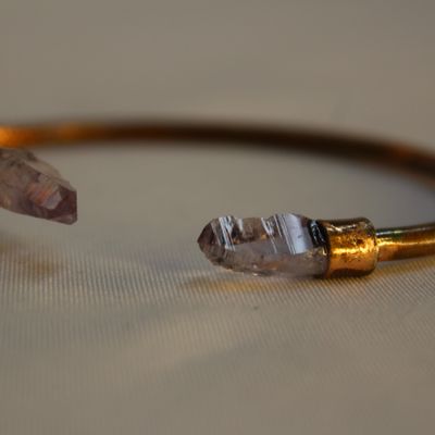 PULSERA COBRE PUNTA AMATISTA
