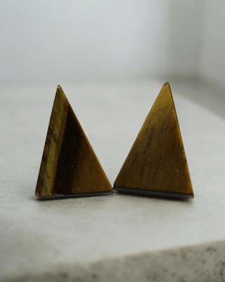 ARETES DE OJO DE TIGRE BROQUEL
