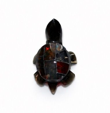 TORTUGA DE OBSIDIANA CAPARAZON DE OPALO