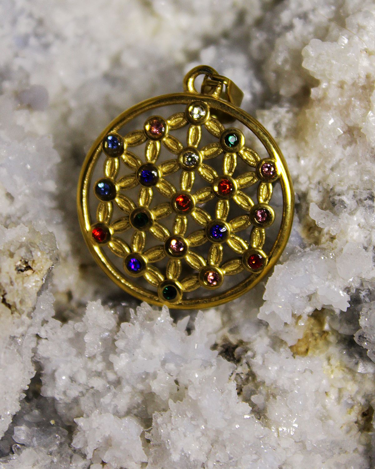 DIJE FLOR DE LA VIDA DORADO