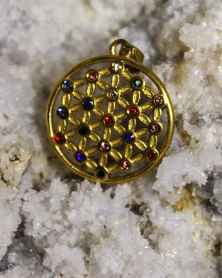 DIJE FLOR DE LA VIDA DORADO