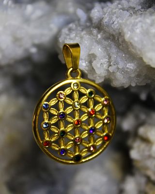 DIJE FLOR DE LA VIDA DORADO