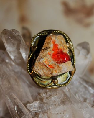 ANILLO DE CANTERA  Y OPALO