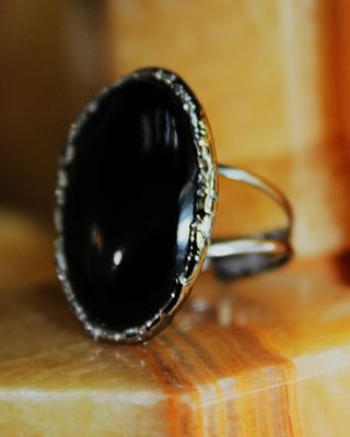 ANILLO OBSIDIANA NEGRA