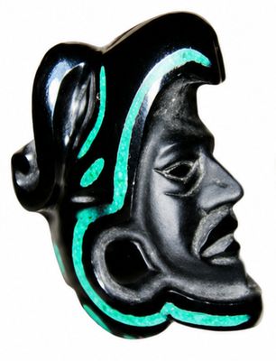 REPLICA PREHISPANICA AZTECA DE OBSIDIANA