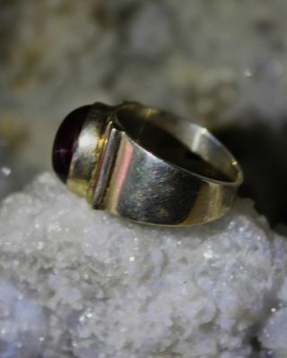 ANILLO DE PLATA CON GRANATE ESTRELLA