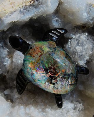 TORTUGA CON OPALO SINTETICO