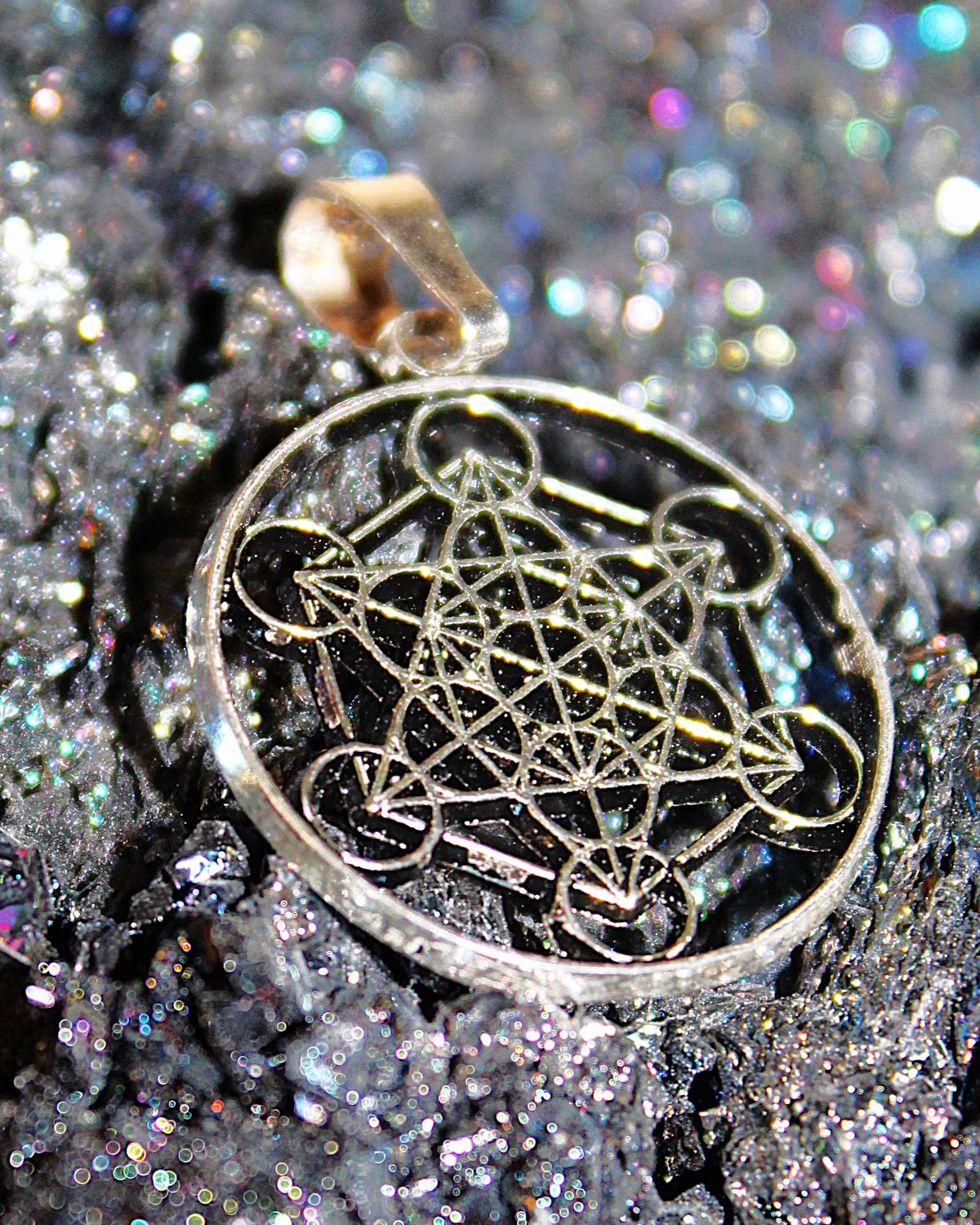 DIJE DE PLATA CUBO METATRON