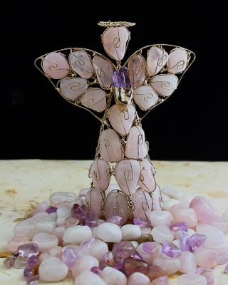 ANGEL DE CUARZO ROSA 18cm