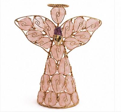 ANGEL DE CUARZO ROSA 18cm