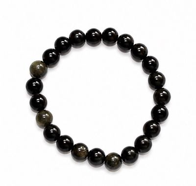 PULSERA DE OBSIDIANA PLATEADA