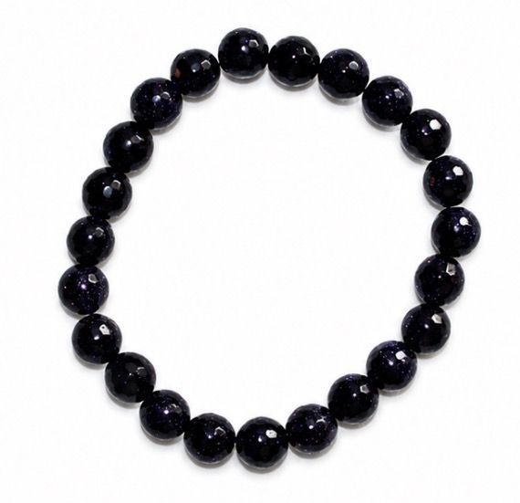 PULSERA DE AVENTURINA AZUL FASETEADA