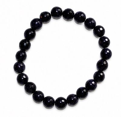 PULSERA DE AVENTURINA AZUL FASETEADA