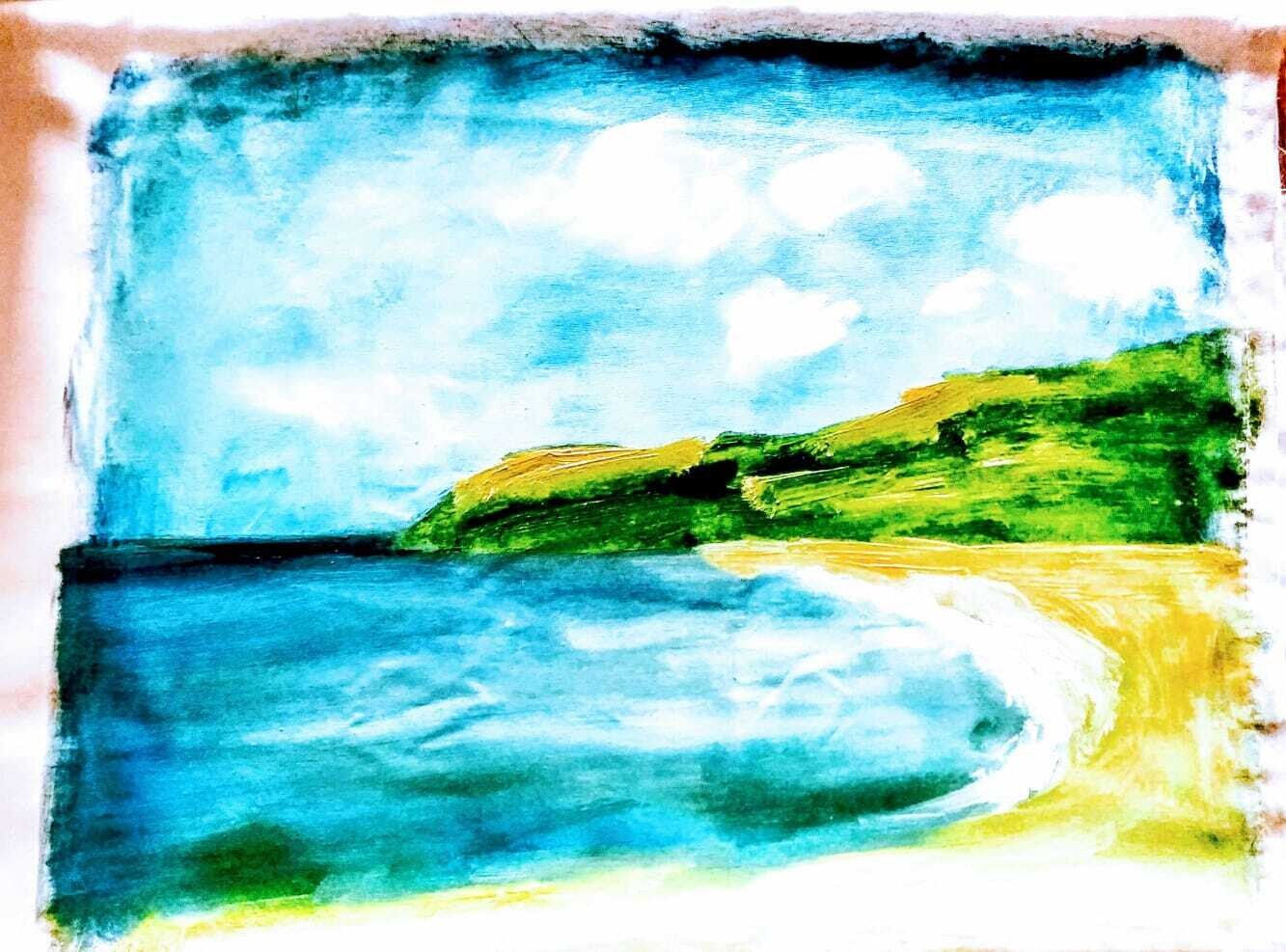Kinnagoe Bay on fabric