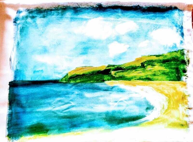 Kinnagoe Bay on fabric