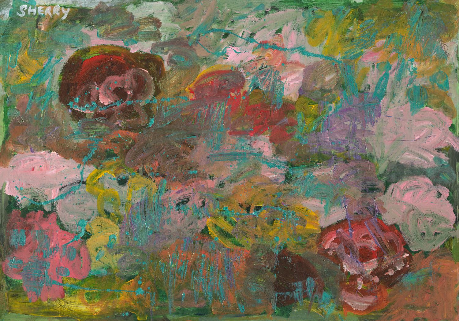 Summer rain quenches hot blooms Print