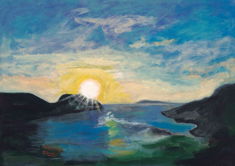 The sun sets on a peaceful day Print