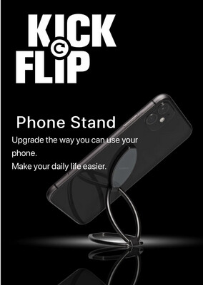 Click and flip phone holder
