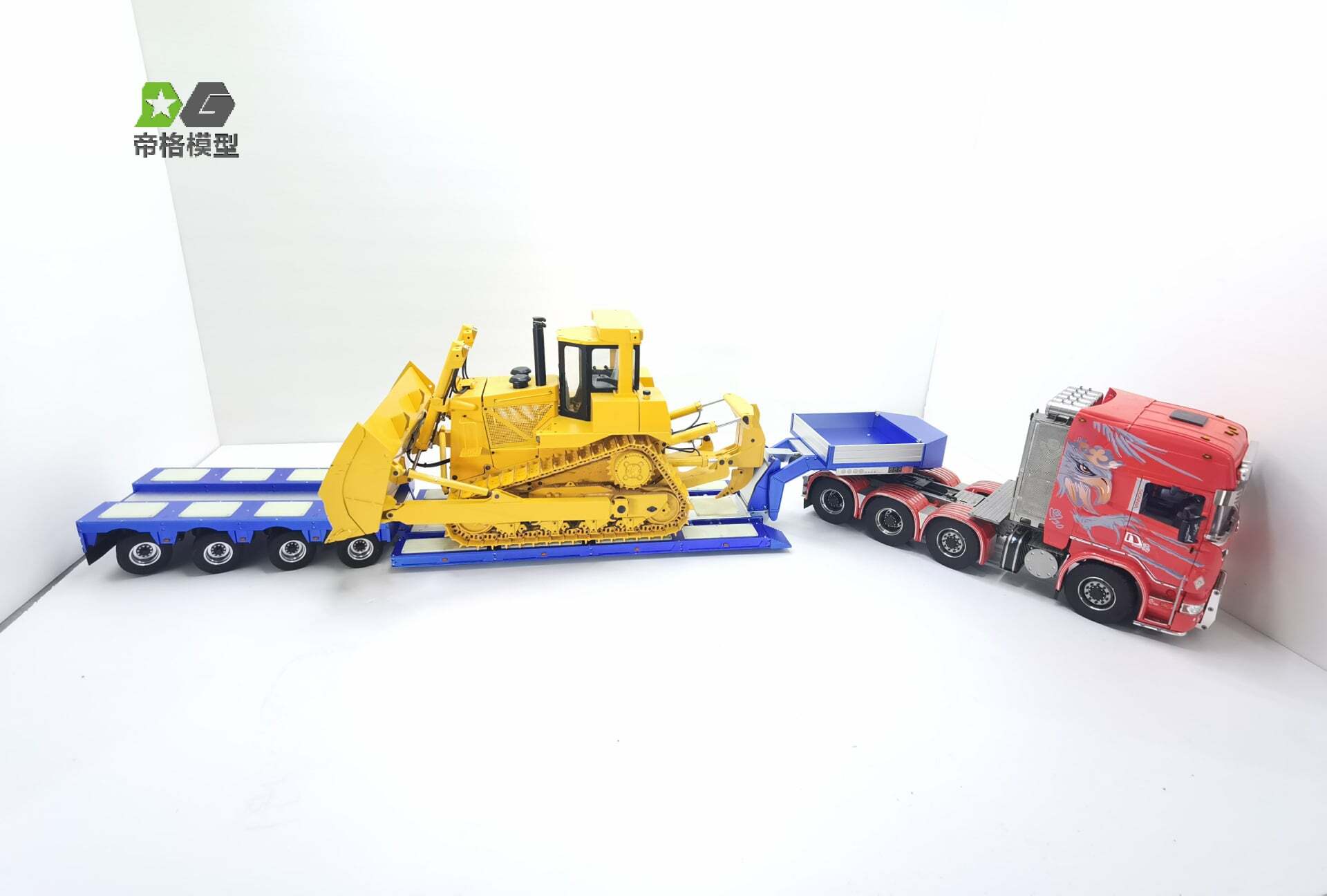 DGM 1/14 4 Axle Steer Heavy Duty Low Loader V2 -Blue