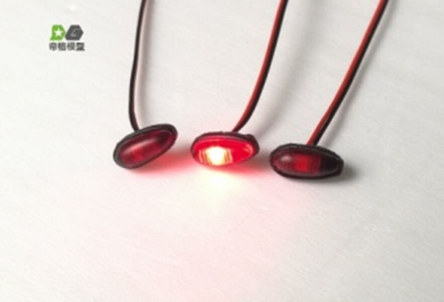Oval red LED x3