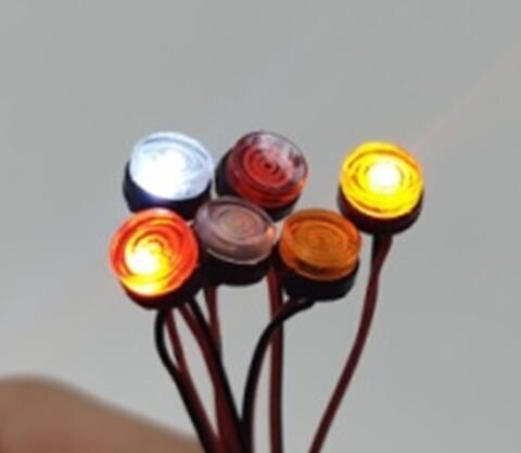 Flat round marker light in red X2