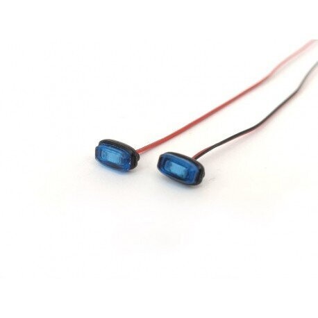 Flat oval blue LEDs x2