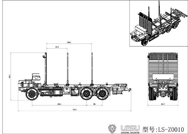 1/14 FH16 Volvo Timber Truck 6x6 All Metal Chassis