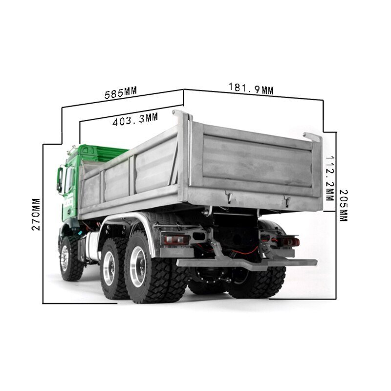 LESU 1/14 Mercedes Benz 6x6 One-way Hydraulic Dump Truck- ARTR