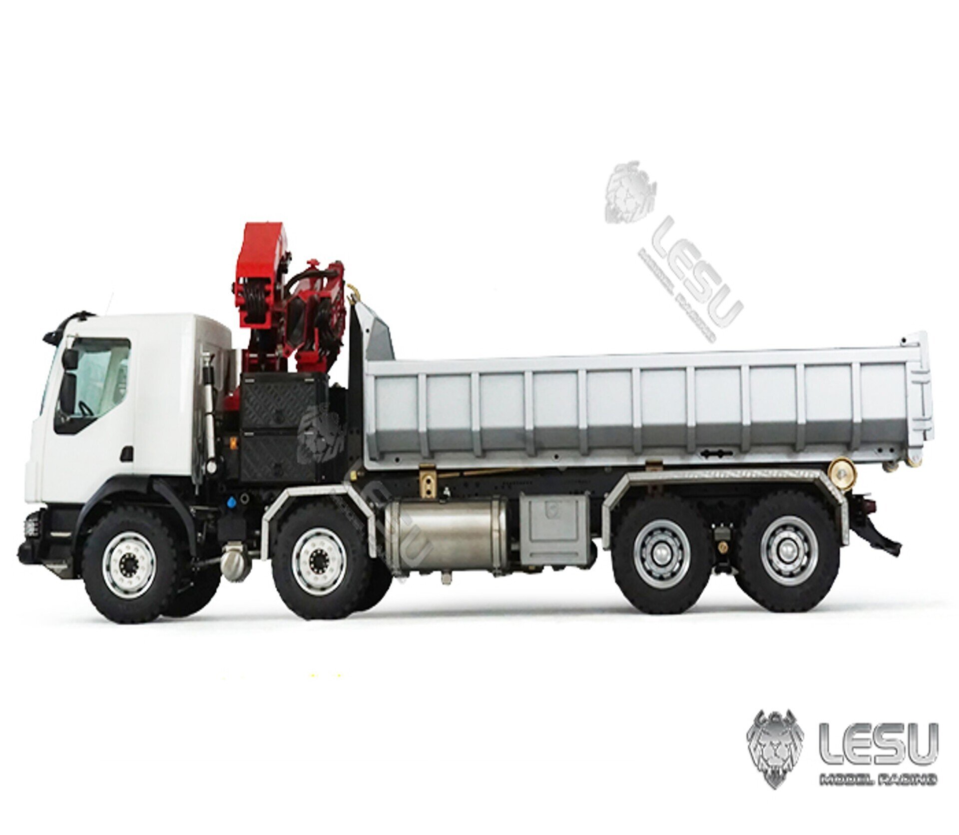 LESU 1/14 Volvo 8X8 Full-unloading Roll-on Truck with Mounted Crane- RTR