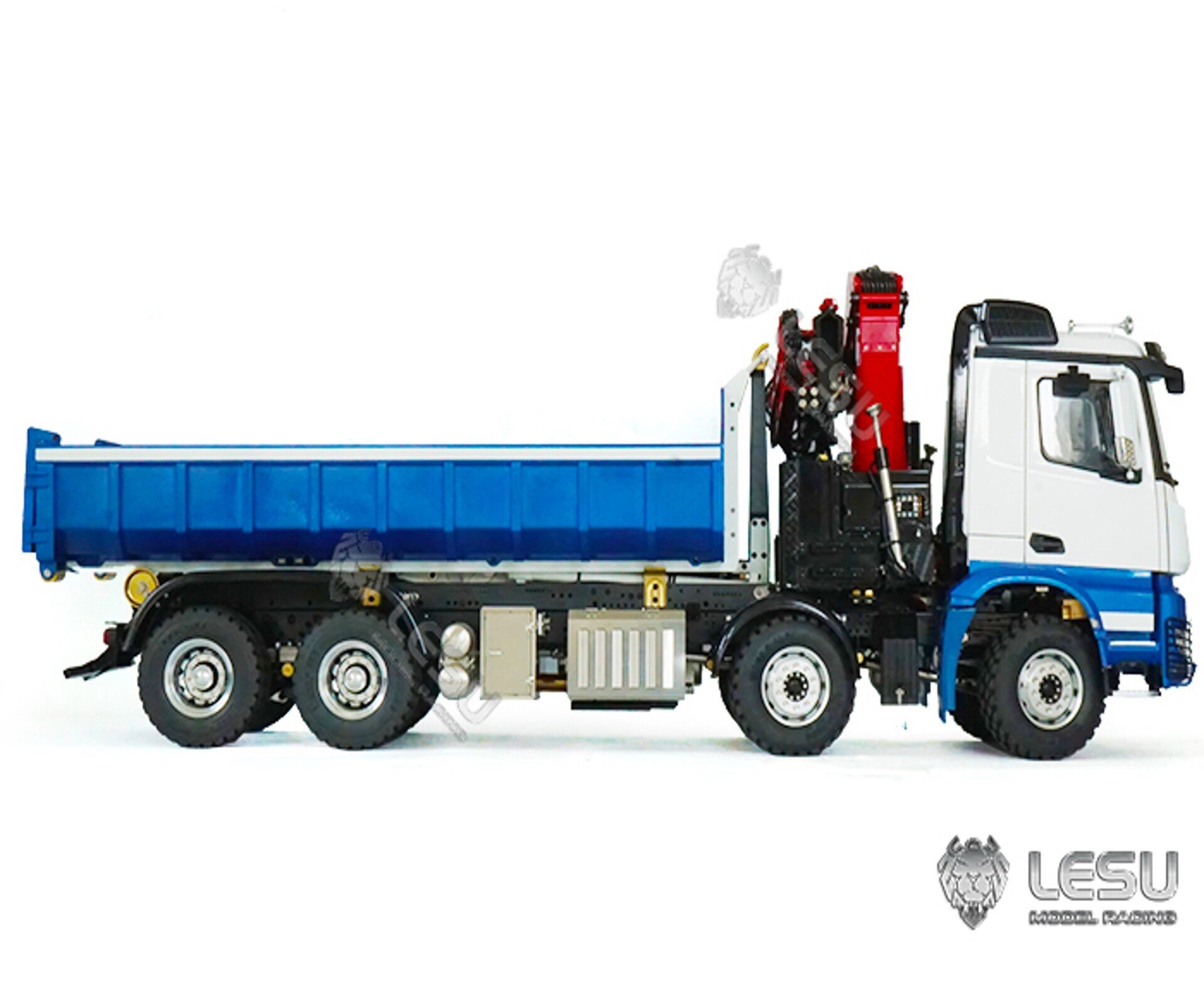 LESU 1/14 Mercedes 8X8 Full-unloading Roll-on Truck with Mounted Crane- RTR