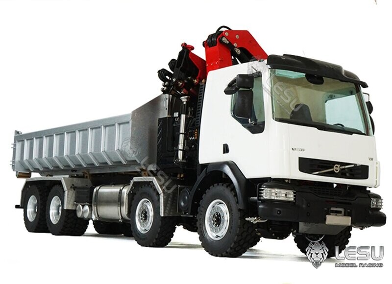 LESU 1/14 Volvo 8X8 Full-unloading Roll-on Truck with Mounted Crane- RTR