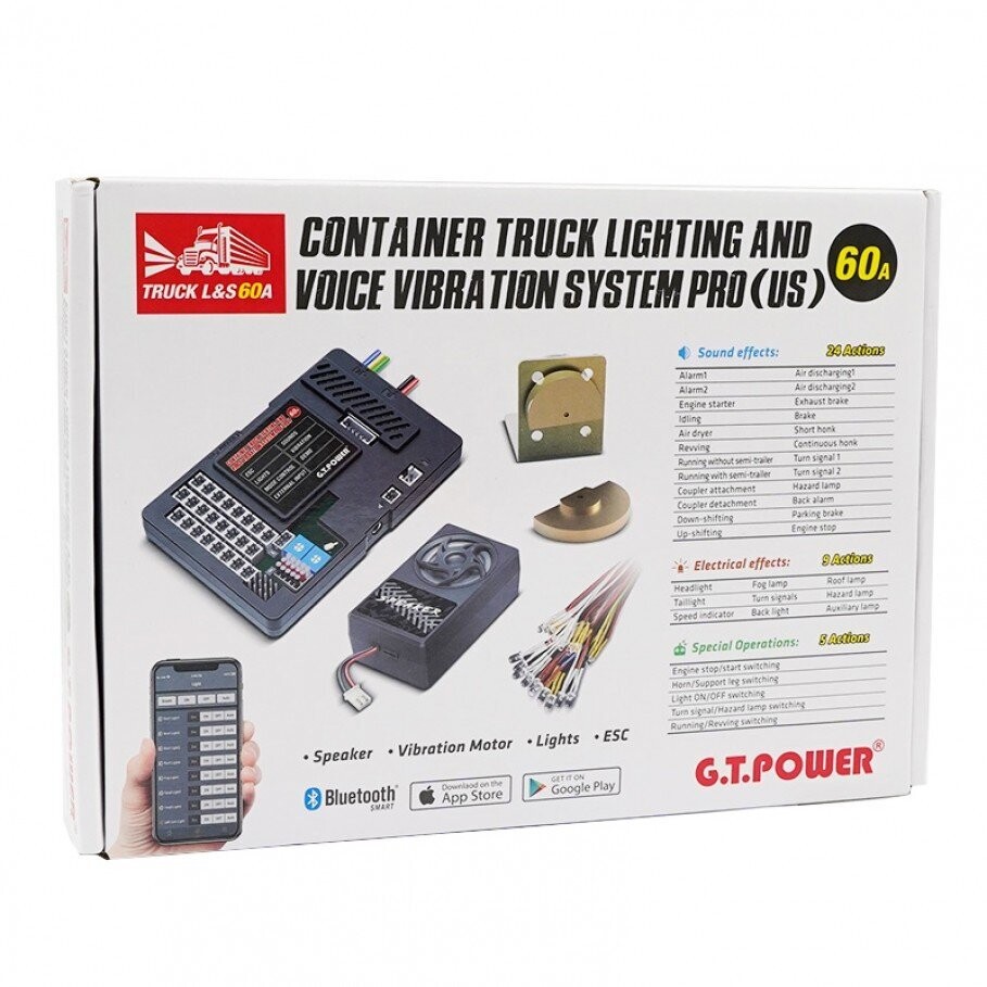 G.T. POWER CONTAINER TRUCK LIGHTING & VOICE VIBRATION SYSTEM PRO 60A S-BUS US PLUG VERSiON