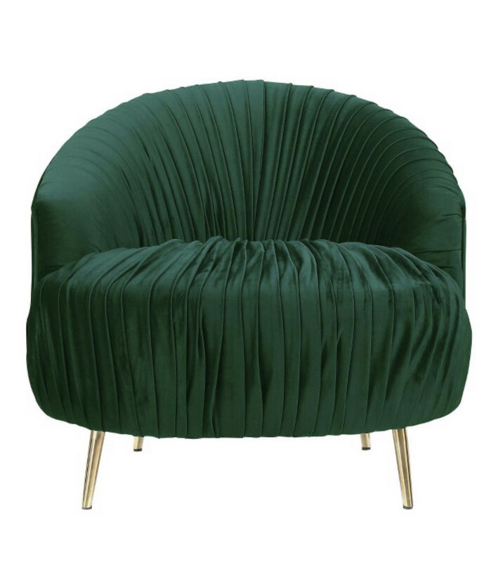 Emerald Ruched Accent Armchair