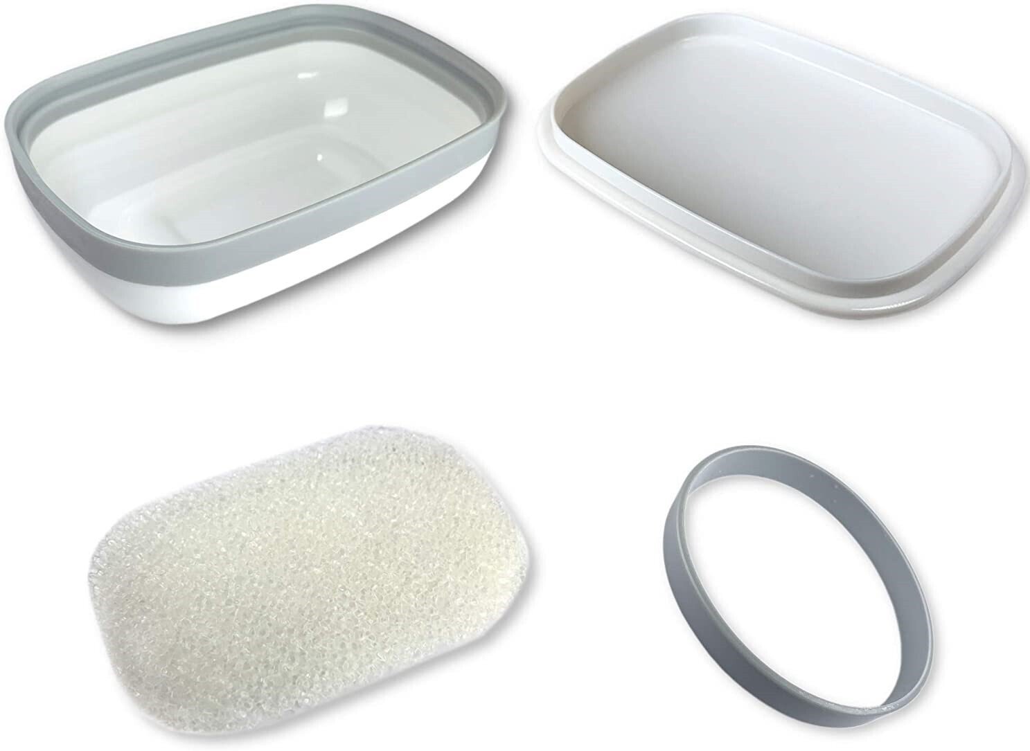 Kiasona Travel Soap Dish with Soap Mat & Silicone Band:- 2-Pack