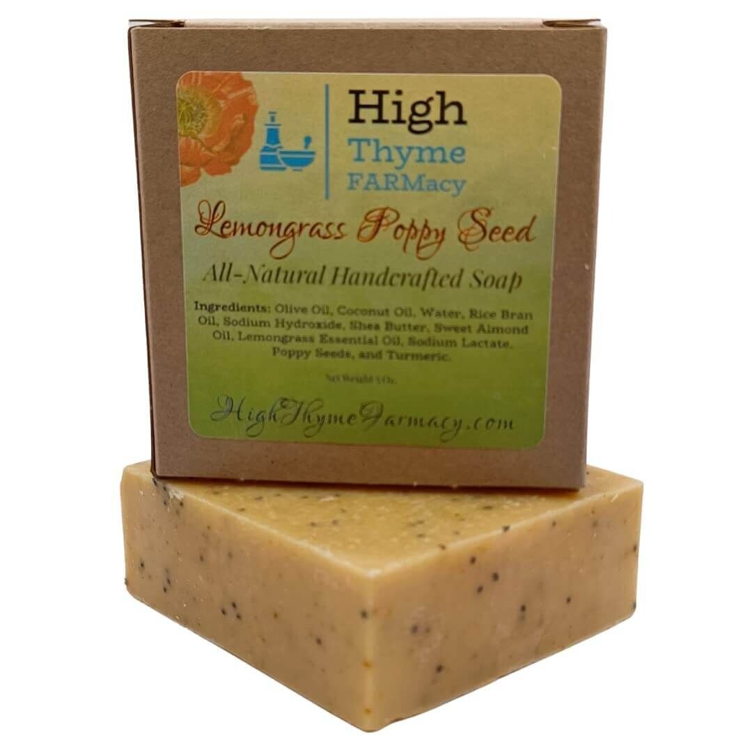 All-Natural Lemongrass Poppy Seed Exfoliating Soap