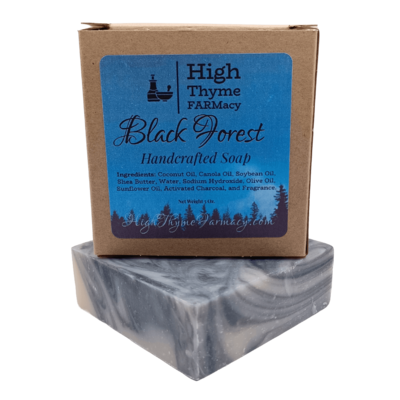 Black Forest Soap with Activated Charcoal - Deep Musk & Sandalwood Scented Soap