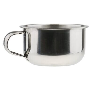 Shaving Mug - Stainless Steel Shaving Bowl with Handle - Durable & Rustproof Mug for Shaving Soap Puck