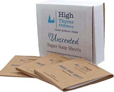 Unscented Paper Soap Sheets - 3-Pack (150 Sheets)