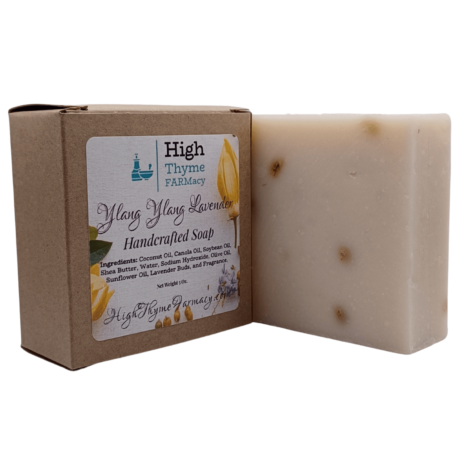 Ylang Ylang Lavender Soap - Handcrafted Vegan Lye Soap with lavender buds
