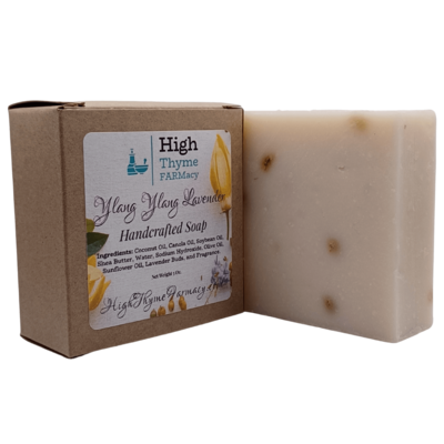 Ylang Ylang Lavender Soap - Handcrafted Vegan Lye Soap with lavender buds