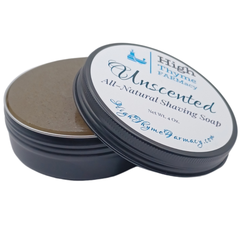 All-Natural Unscented Shaving Soap Puck - Large 4 Ounce Bar of Fragrance-Free Soap for Shaving