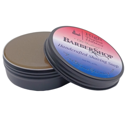 Old-Fashioned Barbershop Shaving Soap Puck - 4 Ounce Bar of Bay Rum, Sandalwood, and Patchouli Soap for Shaving