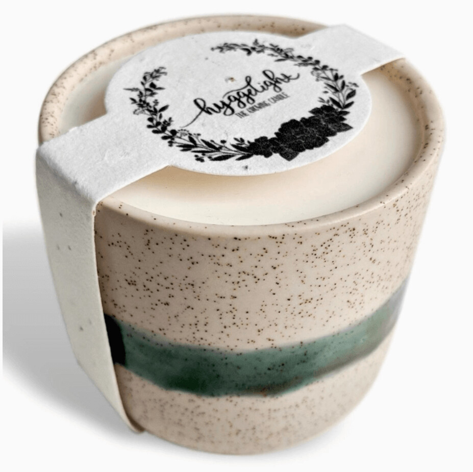 Edith Growing Candle with Flower Seed Label - 100% Soy - Coffee & Cream