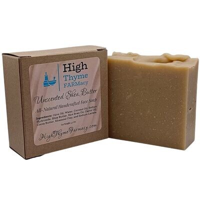 All-Natural Unscented Shea Butter Face Soap with Rhassoul Clay