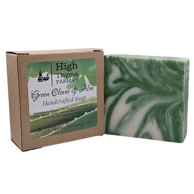 Green Clover & Aloe Handmade Soap - Crisp, Clean Aloe Scented Lye Soap